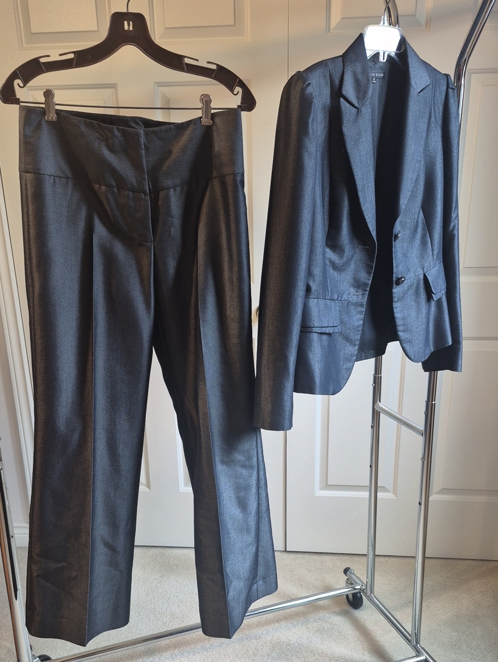 ANTONIO MELANI Charcoal Black Two-Piece Pantsuit